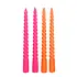 Rex London Kerzen Twisted bright pink (Set of 4)