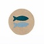 Felt Coaster 20 cm Beachlife 2 Vissen sand