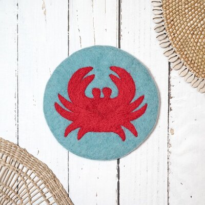 Sjaal met Verhaal Felt Coaster 20 cm Krab