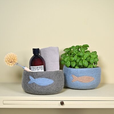 Sjaal met Verhaal Felt Basket Beachlife Sky