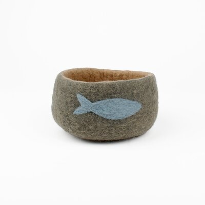 Sjaal met Verhaal Felt Basket Beachlife Ocean grey