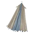 M&K Collection Scarve Intricate Two tone Tassel blue/beige