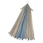 M&K Collection Schal Intricate Two tone Tassel blue/beige