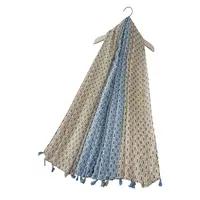 M&K Collection Schal Intricate Two tone Tassel blue/beige