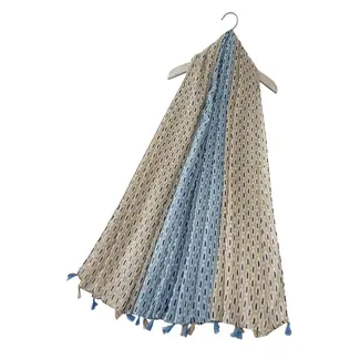 M&K Collection Schal Intricate Two tone Tassel blue/beige