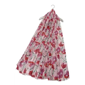 M&K Collection Scarve Botanical Floral Foiled pink