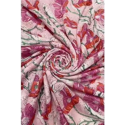 M&K Collection Scarve Botanical Floral Foiled pink