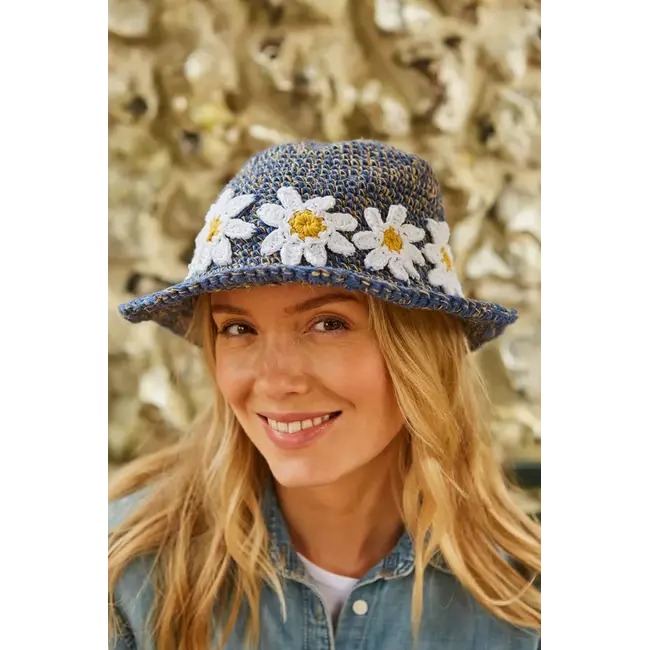 Hemp/Cotton Hat Daisy Chain denim