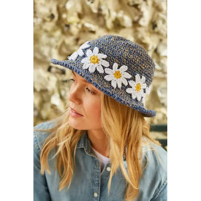 Hemp/Cotton Hat Daisy Chain denim