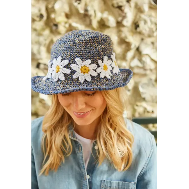 Hemp/Cotton Hat Daisy Chain denim