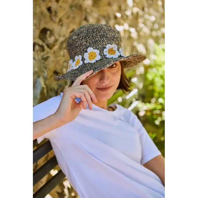 Hemp/Cotton Hat Daisy Chain denim