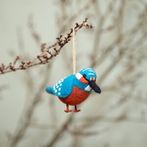 Sjaal met Verhaal Felt Hanger IJsvogel