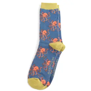 Miss Sparrow Mens Socks Bamboo Octopus navy