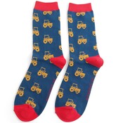 Miss Sparrow Männer-Socken Bamboo Tractors navy