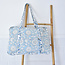 Canvas Tote Bag with Zip Blue Floral