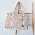 Powell Craft Canvas Tote Bag with Zip peach/green