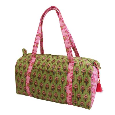 Powell Craft Canvas Duffle Bag green/pink