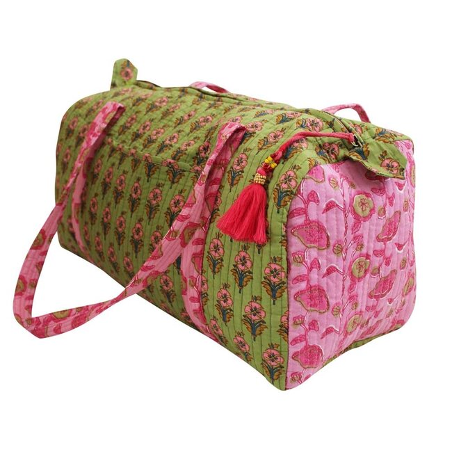 Canvas Duffle Bag green/pink