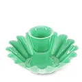 Rex London Candleholder Cupped Flower Enamel green