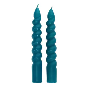 Rex London Candles Twisted dark blue (Set of 2)