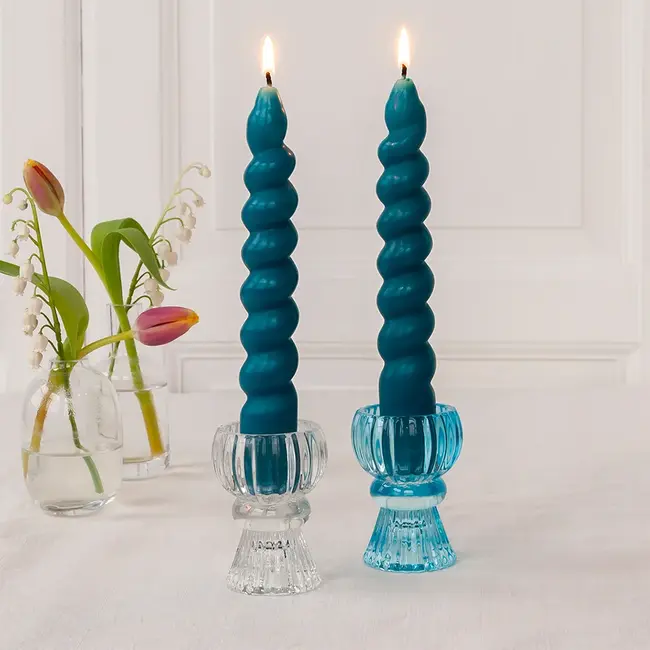 Kerzen Twisted dark blue (Set of 2)