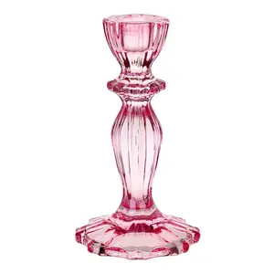 Talking Tables Candleholder Glass Boho pink