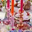 Candleholder Glass Boho pink