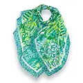 M&K Collection Scarf Mosaic Fringes green