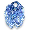 M&K Collection Scarf Mosaic Fringes blue