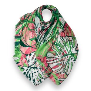 M&K Collection Scarf Palm Leaves green
