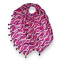 M&K Collection Schal Retro Swirl Tassel pink