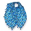 Scarf Retro Swirl Tassel blue