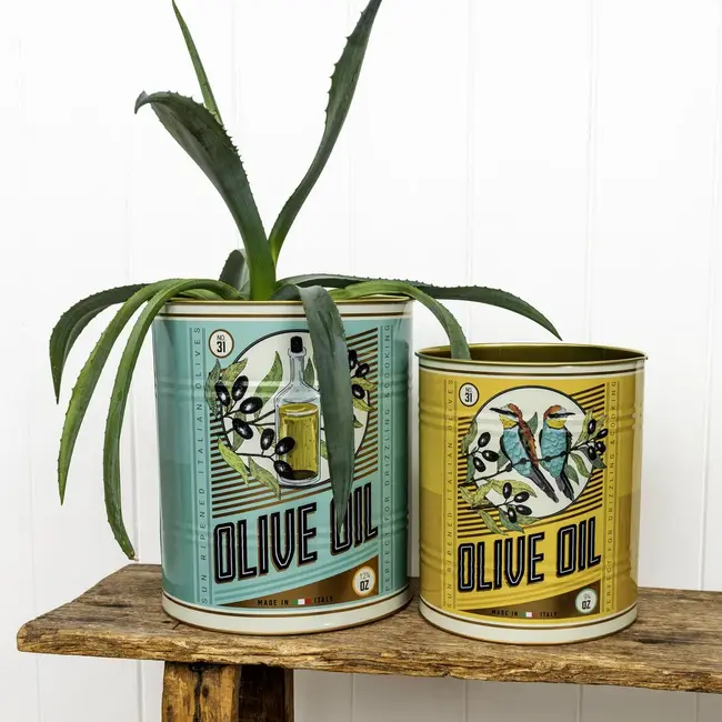 Storage Tins Olive Oil Large Set of 2