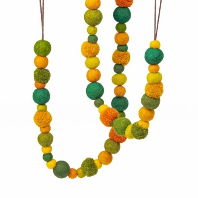 Felt Garland Pompoms Dino