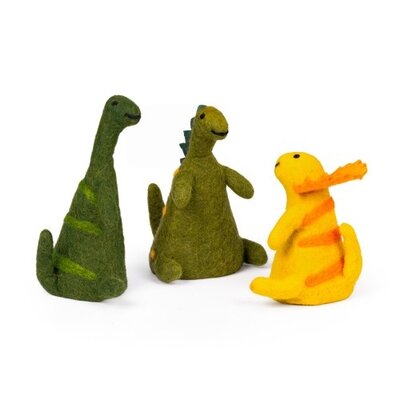Sjaal met Verhaal Filz-Eierwärmer/Dekoration Dino assorti