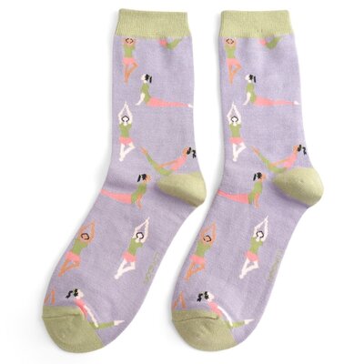 Miss Sparrow Socken Bamboo Yoga Poses Lilac