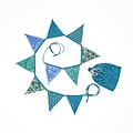 Sjaal met Verhaal Sari-Bunting small turquoise