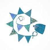Sjaal met Verhaal Sari-Bunting small turquoise