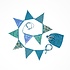 Sjaal met Verhaal Sari-Bunting small turquoise