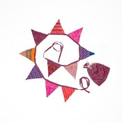 Sjaal met Verhaal Sari-Bunting small pink