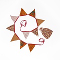 Sjaal met Verhaal Sari-Wimpelkette small red/orange
