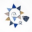 Sjaal met Verhaal Sari-Bunting small blue