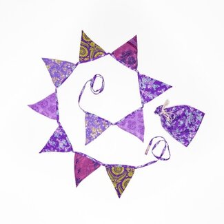 Sjaal met Verhaal Sari-Wimpelkette small purple