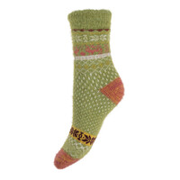 Joya Socken Wollmix Patterned green & rust