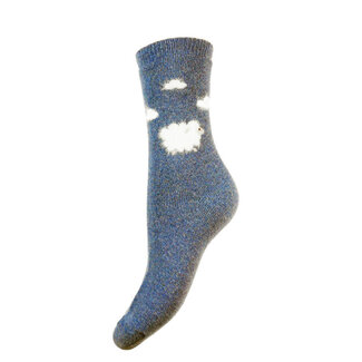 Gemjar Socken Wollmix Fluffy Sheep and Clouds blue