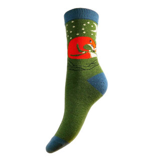 Gemjar Socks Woolmix Sleepy Fox green