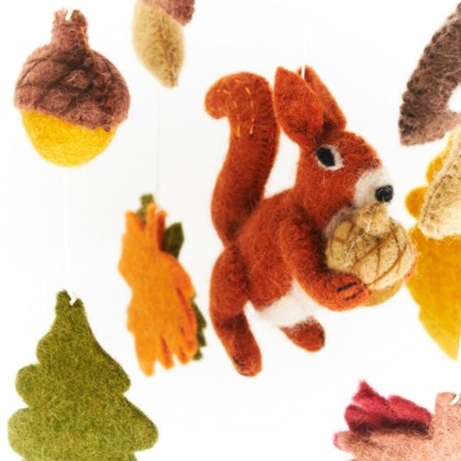 Felt Mobile Bos Eekhoorn