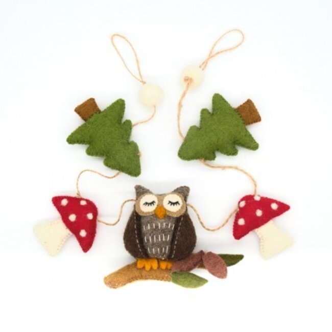 Felt Garland Bos Uil