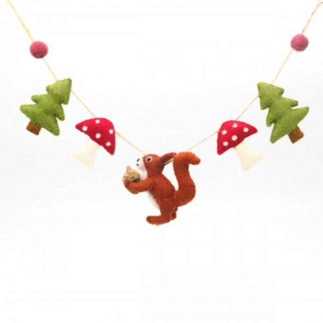 Felt Garland Bos Eekhoorn