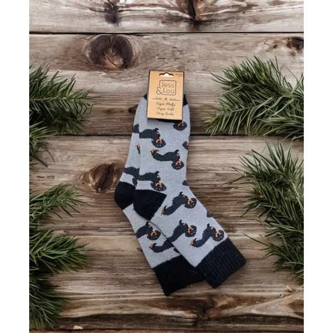 Socken Ribbed Dachshunds grey